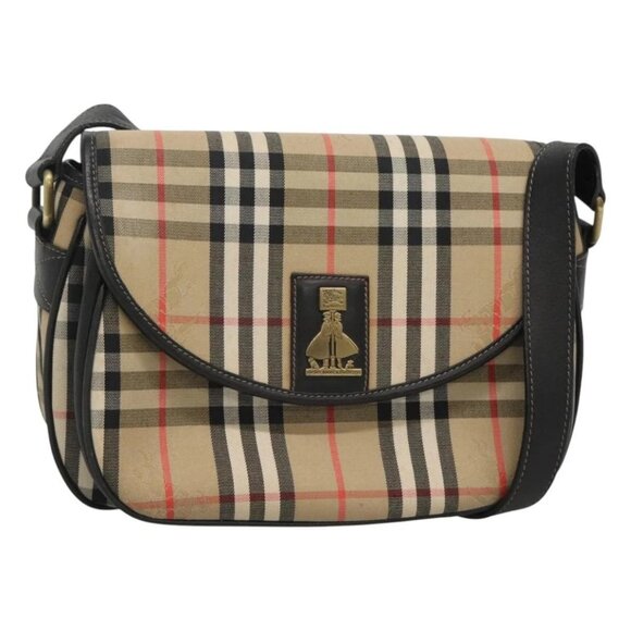 Burberrys Nova Check Shoulder Bag Canvas Beige Gold - Picture 1 of 16